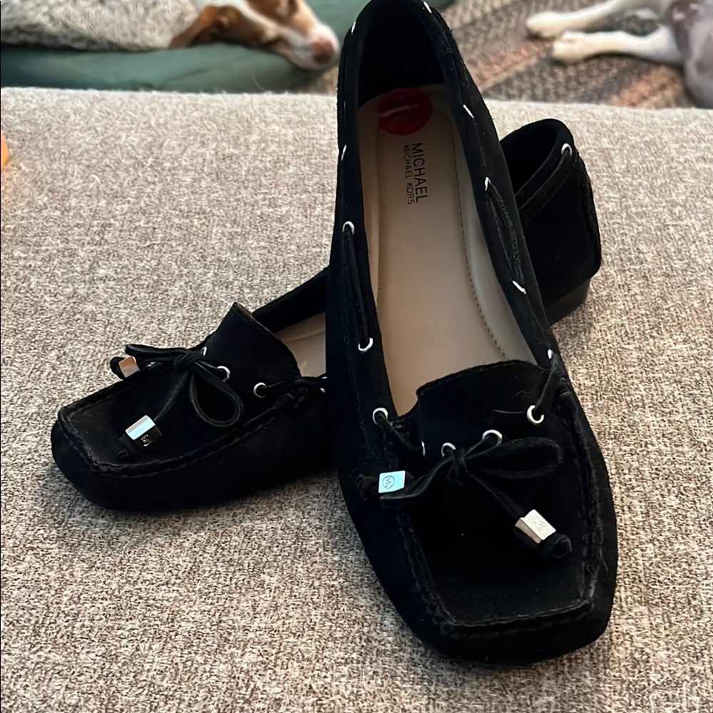 Michael Kors Black Suede Moccasins